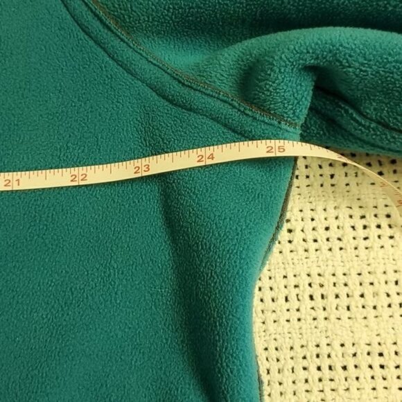 Vintage Reversible Sz 2X Gray/Teal Fleece Long Button Coat with Pockets - Picture 6 of 8